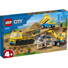 Lego City Construction Trucks and Wrecking Ball Crane