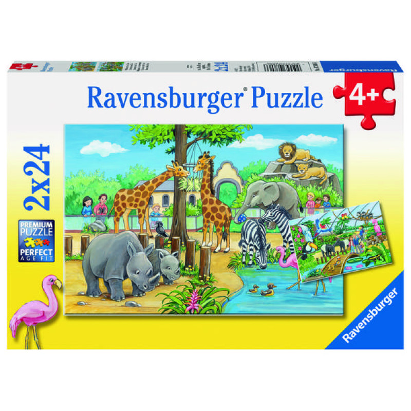 Ravensburger pusle 2x24 tk Loomaaed