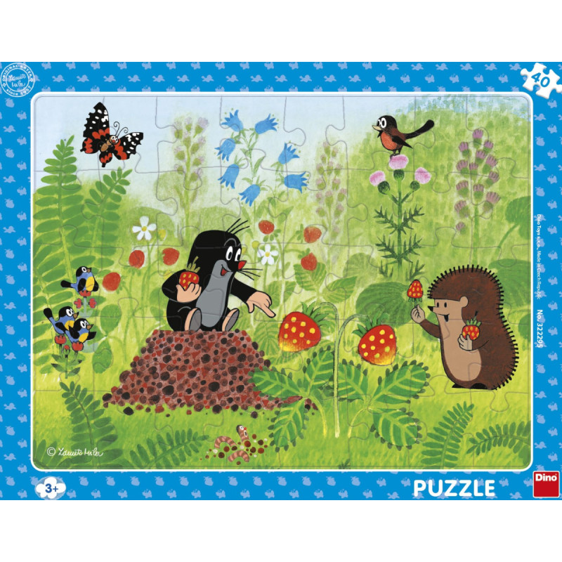 Dino Frame Puzzle 40 pc, Mole on a Strawberry