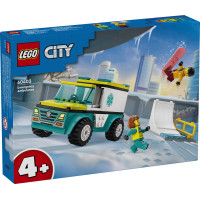 Lego City Emergency Ambulance and Snowboarder