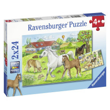 Ravensburger pusle 2x24 tk Hobused