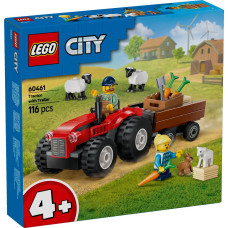 Lego City Red Farm Tractor with Trailer & Sheep