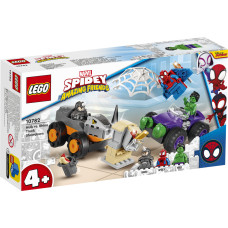 Lego Spidey Hulk vs. Rhino Truck Showdown