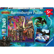 Ravensburger Puzzle 3x49 pc How to Train Your Dragon