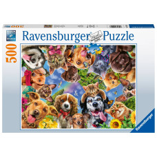 Ravensburger puzle Dzīvnieku selfijs, 500 gab.