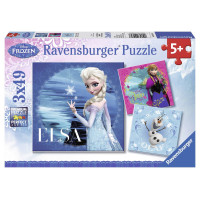 Ravensburger pusle 3*49 tk Disney Lumekuninganna