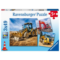 Ravensburger pusle 3x49 tk Ehitussõidukid