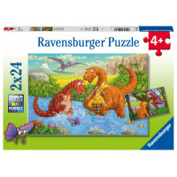 Ravensburger pusle 2x24 tk Lõbusad dinosaurused