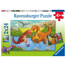 Ravensburger pusle 2x24 tk Lõbusad dinosaurused