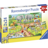 Ravensburger pusle 2x24 tk Päev loomaaias