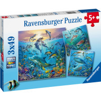 Ravensburger pusle 3x49 Veealune maailm