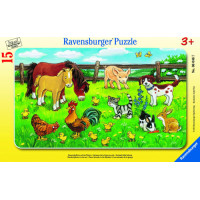 Ravensburger plaatpusle 15 tk Farmiloomad aasal