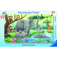 Ravensburger plaatpusle 15 tk Aafrikaloomad